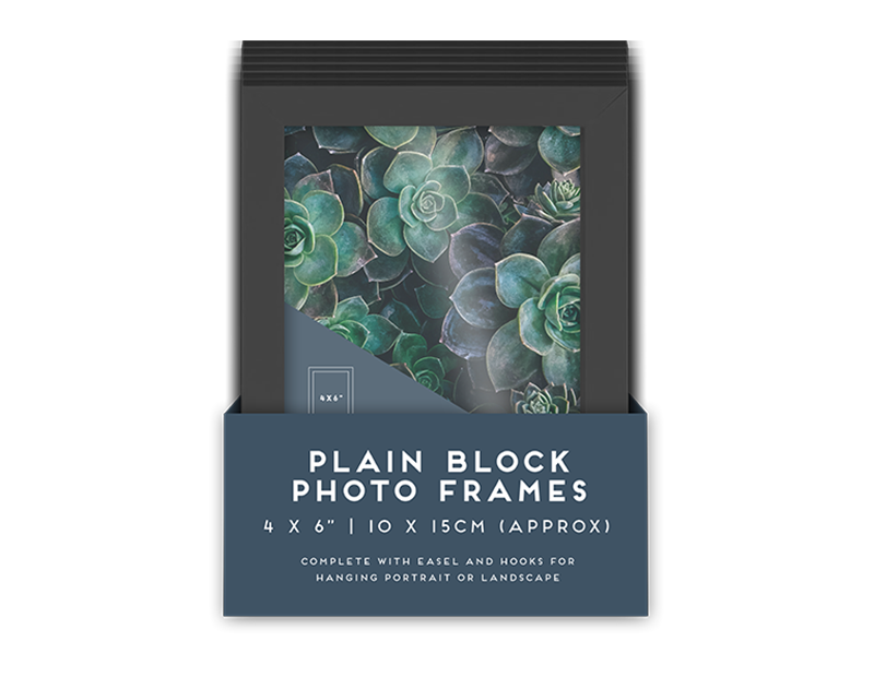 Wholesale Black Block Photo Frame 4 X 6" 1pk PDQ