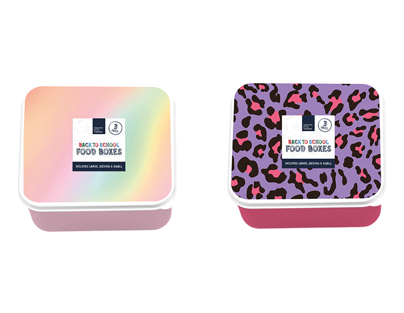 Wholesale Girls Printed Food Boxes 3pk