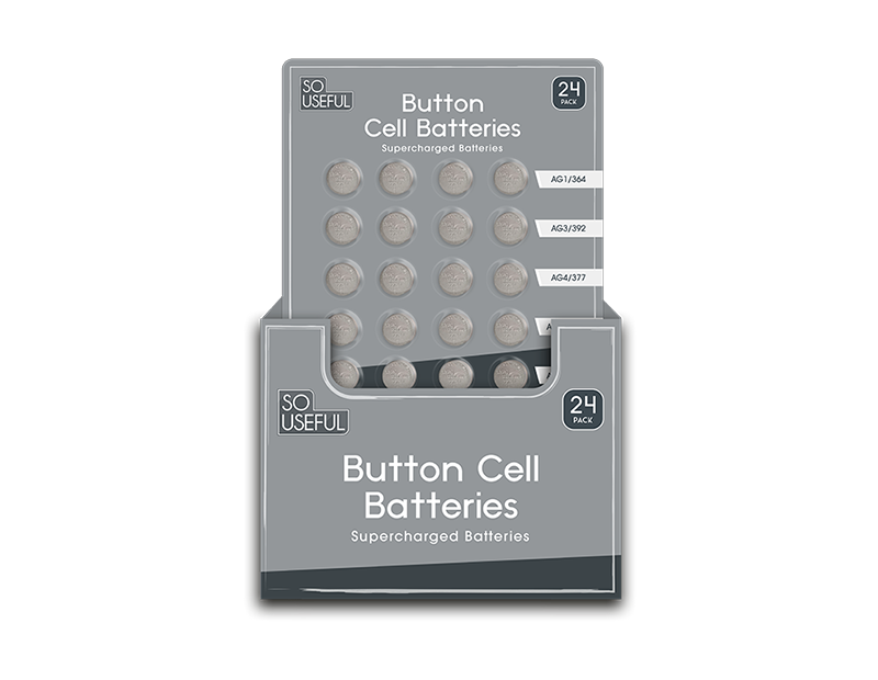 Wholesale Button Cell Batteries 24pk CDU