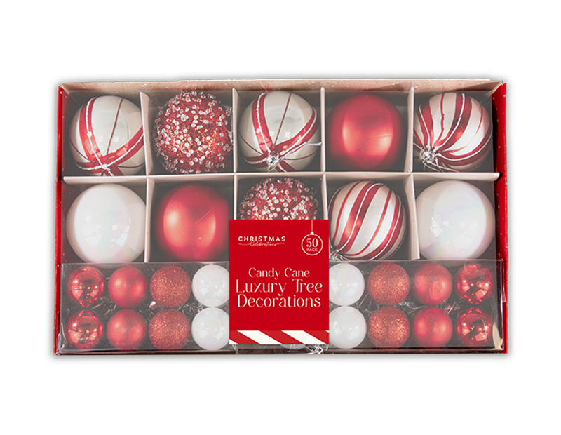 Candy Cane Luxury Tree Decorations 50pk