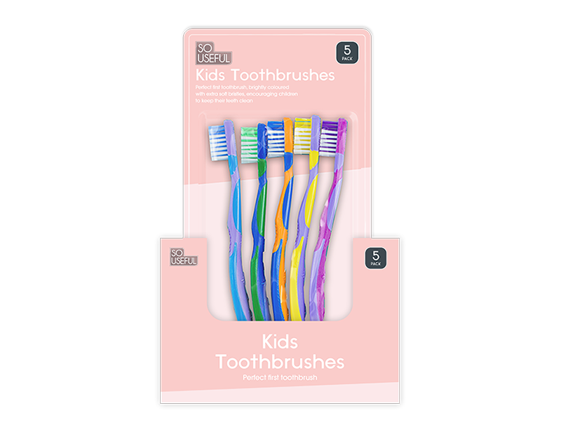 Wholesale Childrens Toothbrushes 5pk CDU