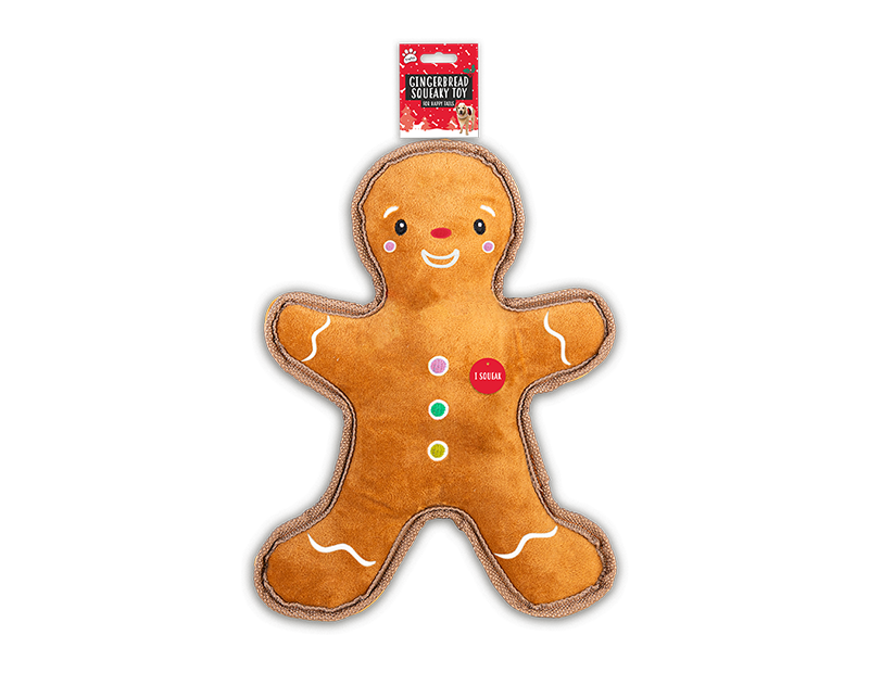 Christmas Pet Gingerbread Squeaky Toy