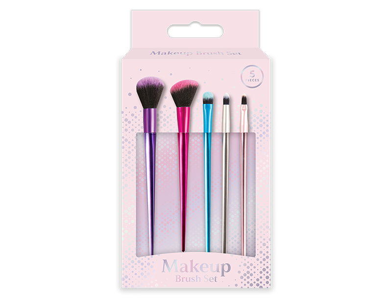 Colourful Makeup Brush Set 5pk