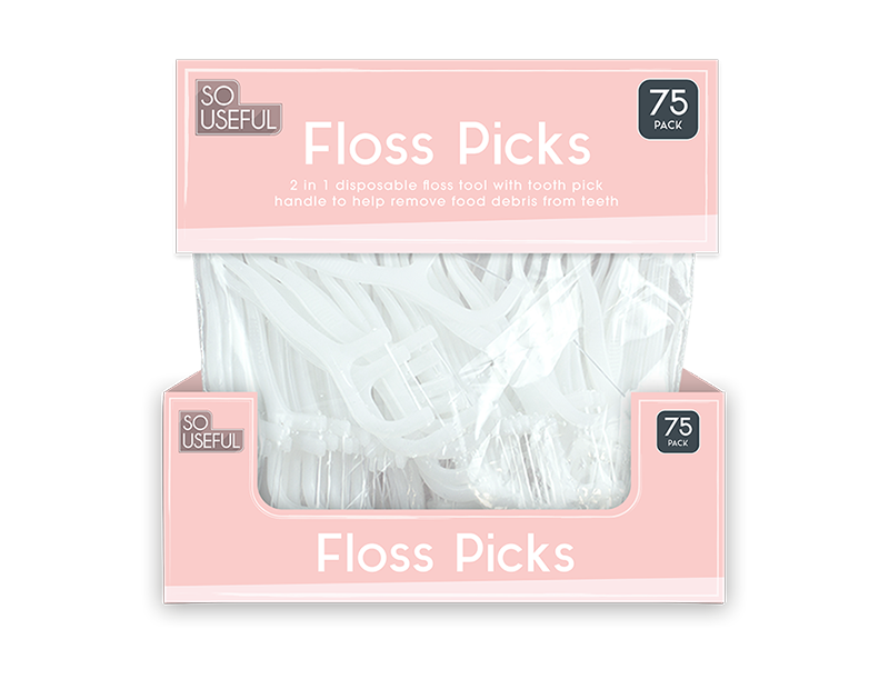 Wholesale Dental Floss Toothpicks 75pk CDU