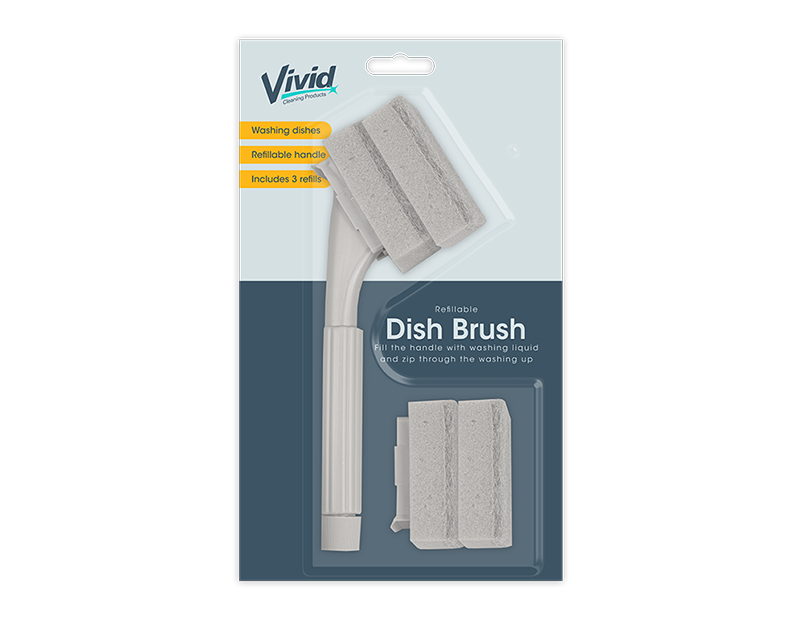 Dish Brush with Refillable Handle