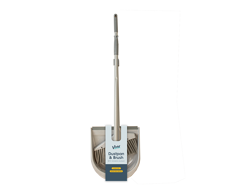 Dustpan and Brush with Foldable Dustpan