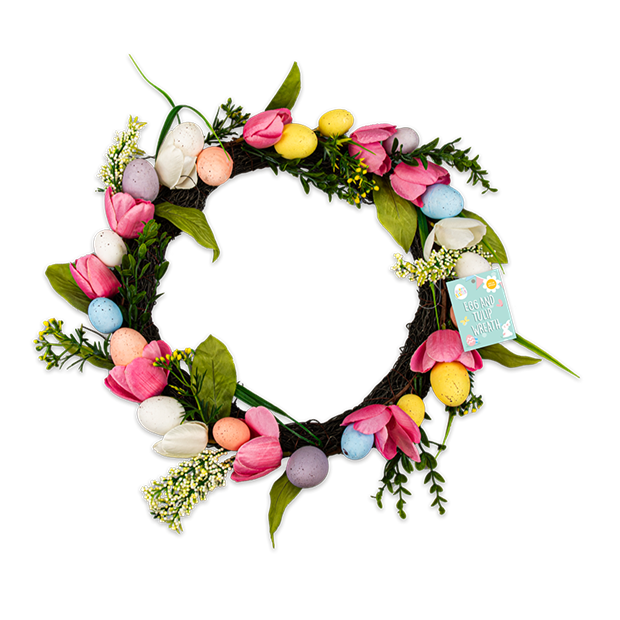 Egg and Tulip Wreath 48cm