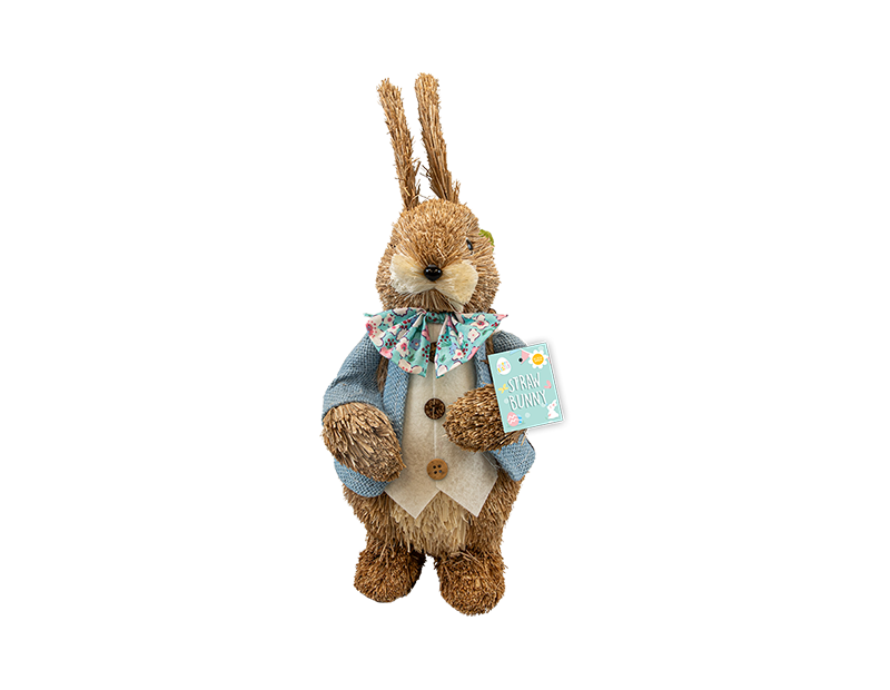 Wholesale Straw Bunny Figurine 32.5cm