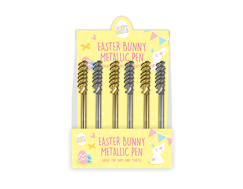 Wholesale Easter Bunny Metallic Pen PDQ