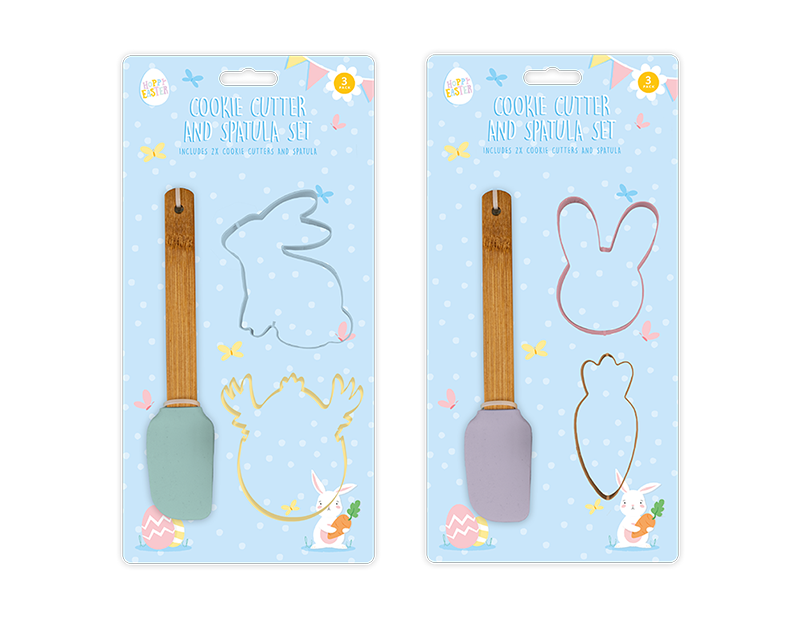 Wholesale Easter Cookie Cutter & Spatula Set 3pk