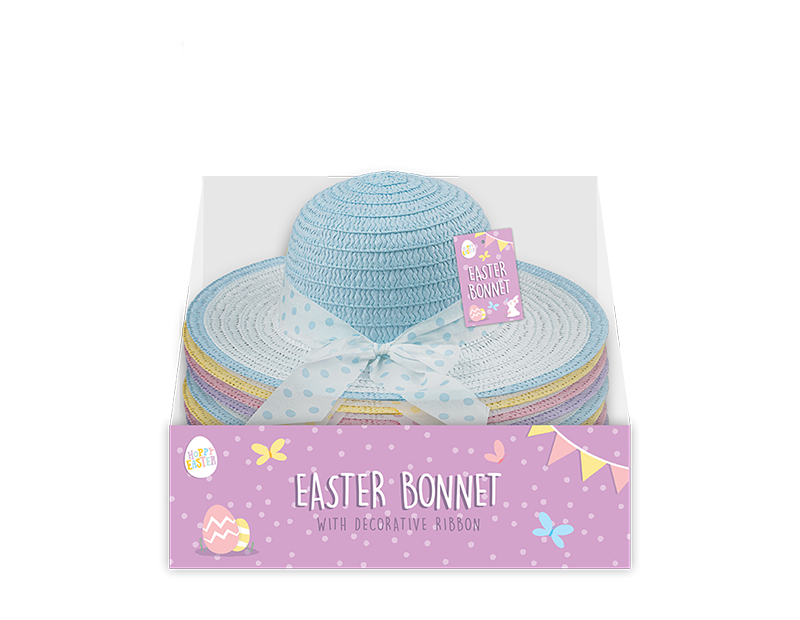 Wholesale Easter Bonnet with Ribbon PDQ