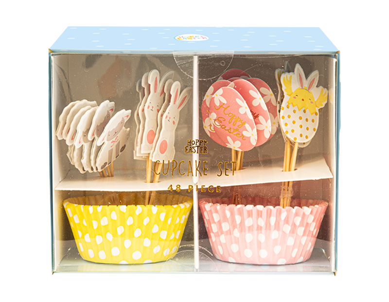 Easter Cupcake Topper & Case Set 48pk