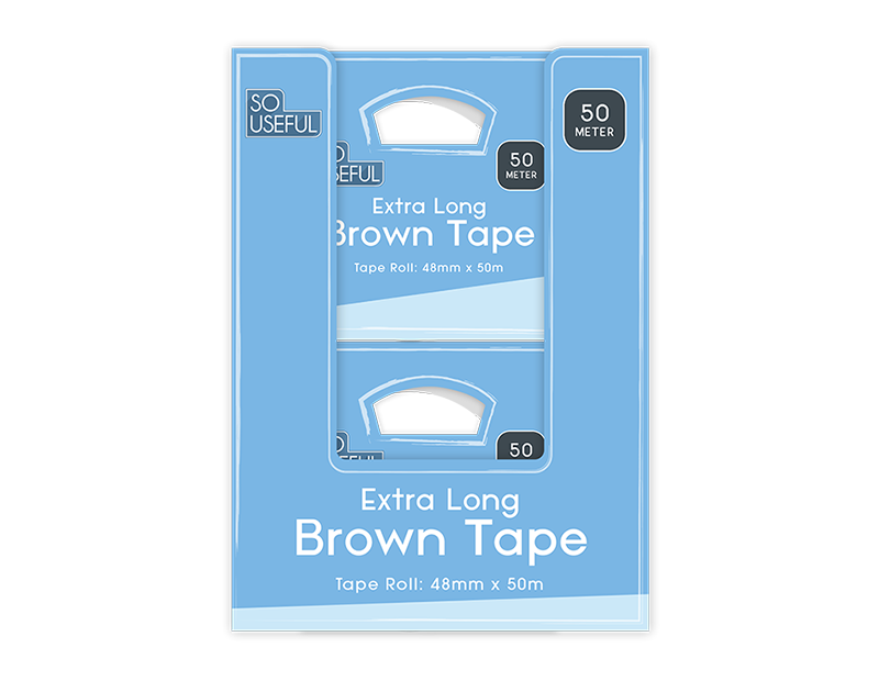 Wholesale Extra Long Brown Tape 50M CDU