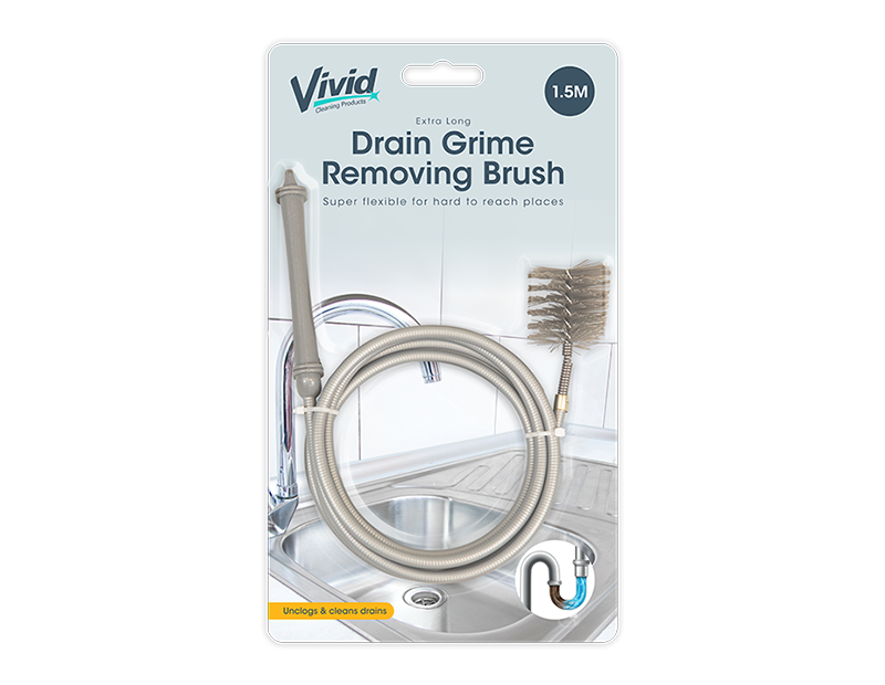 Extra Long Drain Grime Removing Brush