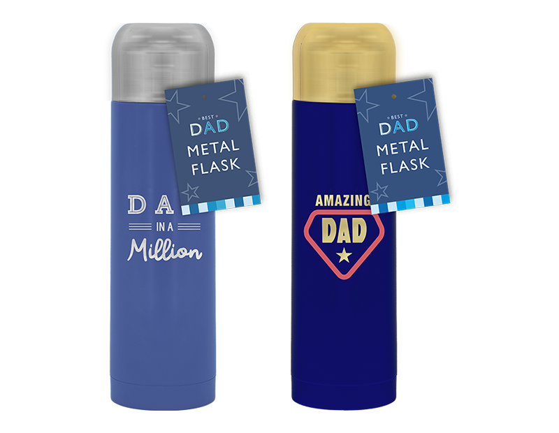 Wholesale Father's Day Foil Metal Flask 24.5 x 7cm