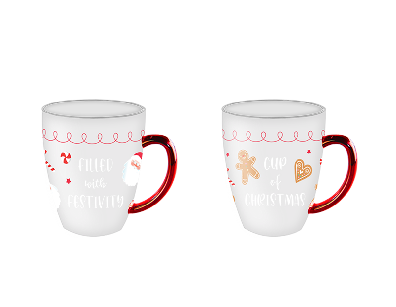 Wholesale Festive Glass Quote Print Mug