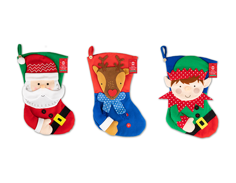 Wholesale Fleece Stocking with 3D Character