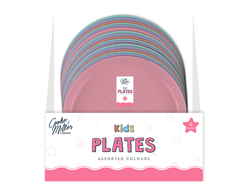 Wholesale Girls Plates 6pk PDQ