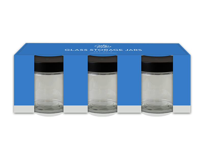 Wholesale Glass Storage Jars 3pk