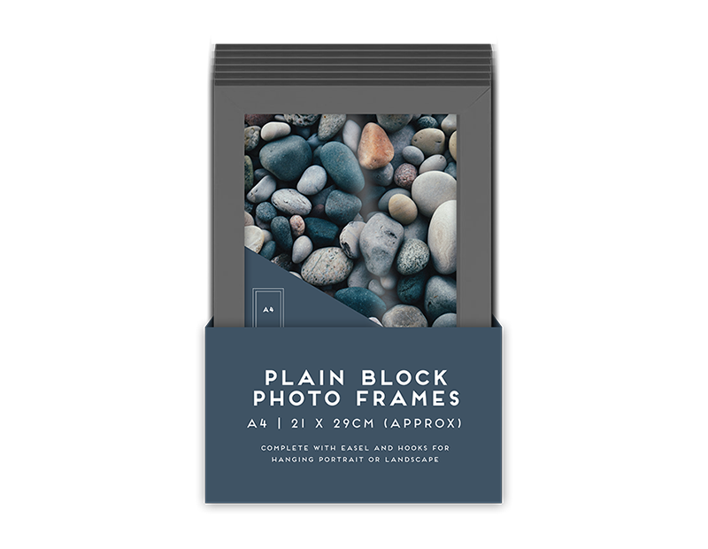 Wholesale Grey Block Photo Frame A4 1pk PDQ