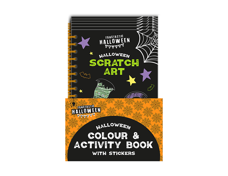 Wholesale Spooky Halloween Scratch Art Book PDQ