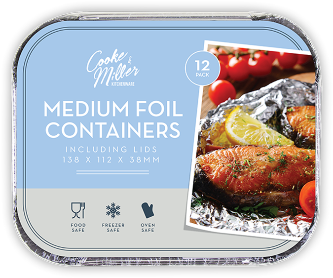 Medium Foil Containers & Lids 12pk