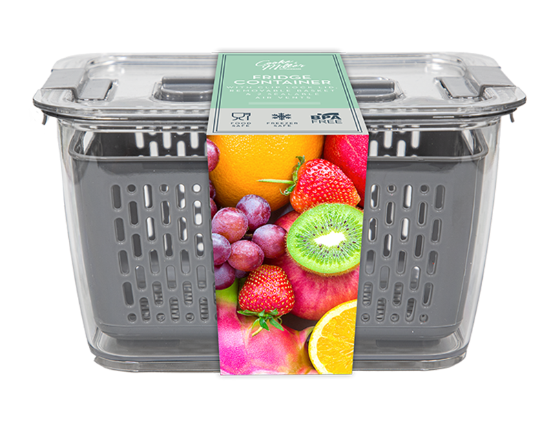 Large Fridge Container with Removeable Basket