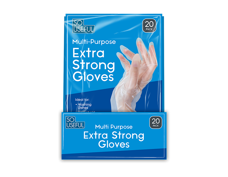 Wholesale Multi Purpose Extra Strong Gloves 20pk CDU