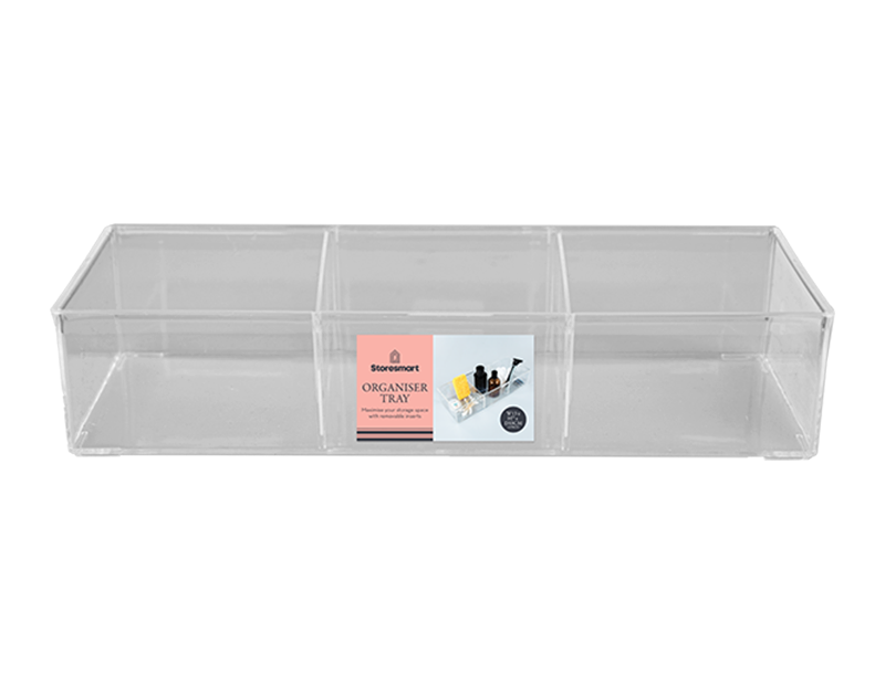 Organiser Tray with Removeable Inserts 7X12.8X33cm