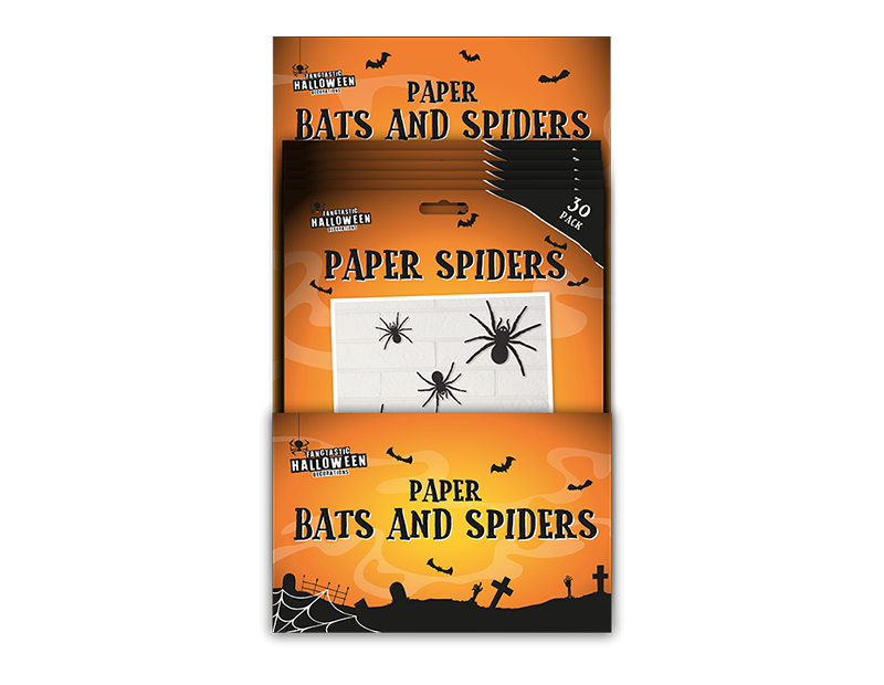 Wholesale Paper Bats & Spiders 30pk PDQ