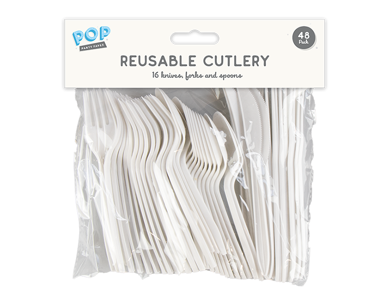 Reusable Plastic Cutlery 48pk