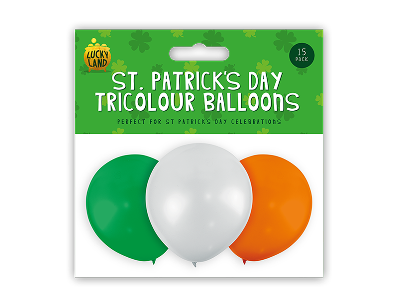 St. Patrick's Day Tricolour Balloons 15pk