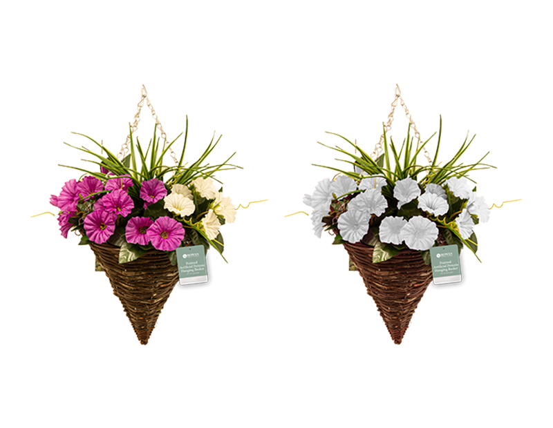 Wholesale Pointed Artificial Petunia Hanging Basket