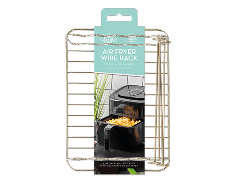 Rectangle Air Fryer Rack With 4 Skewers