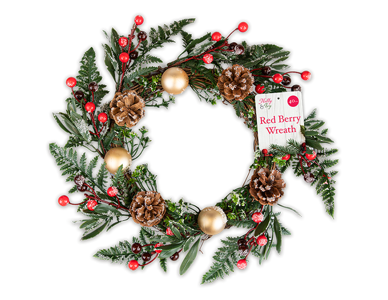 Red Berry Christmas Wreath 40cm