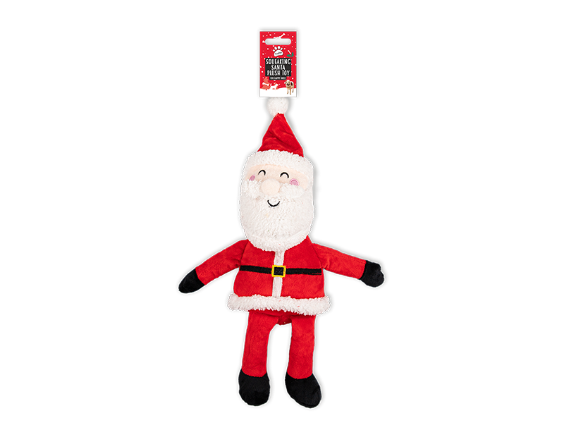 Squeaking Plush Santa Pet Toy