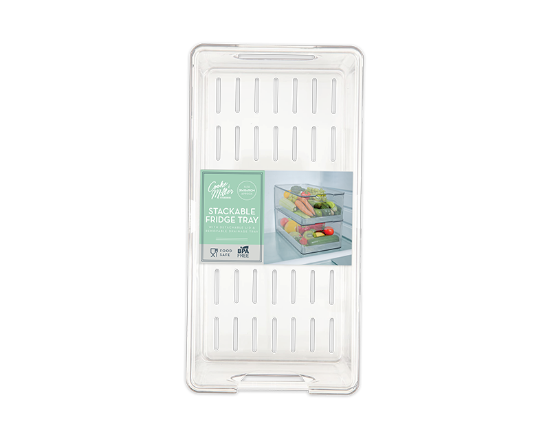 Stackable Fridge Tray with Detachable Lid 10.7X15.2X30.5cm