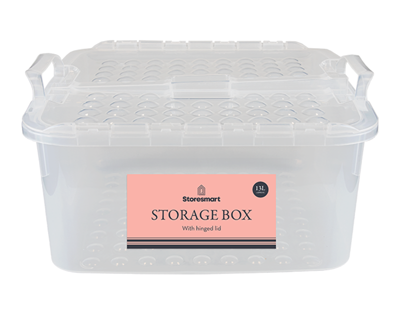 Wholesale Storage Box with Hinged Lid 13L