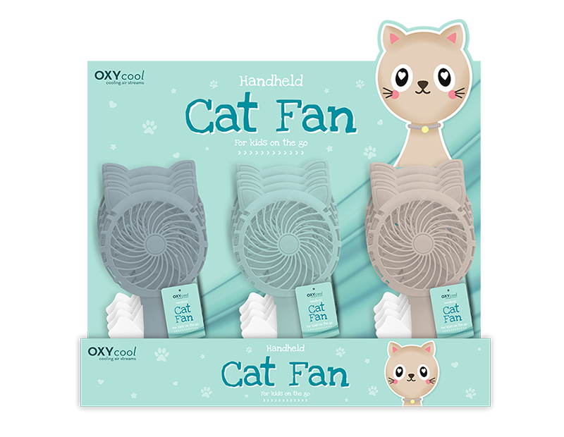 Wholesale Cat Handheld Fan PDQ