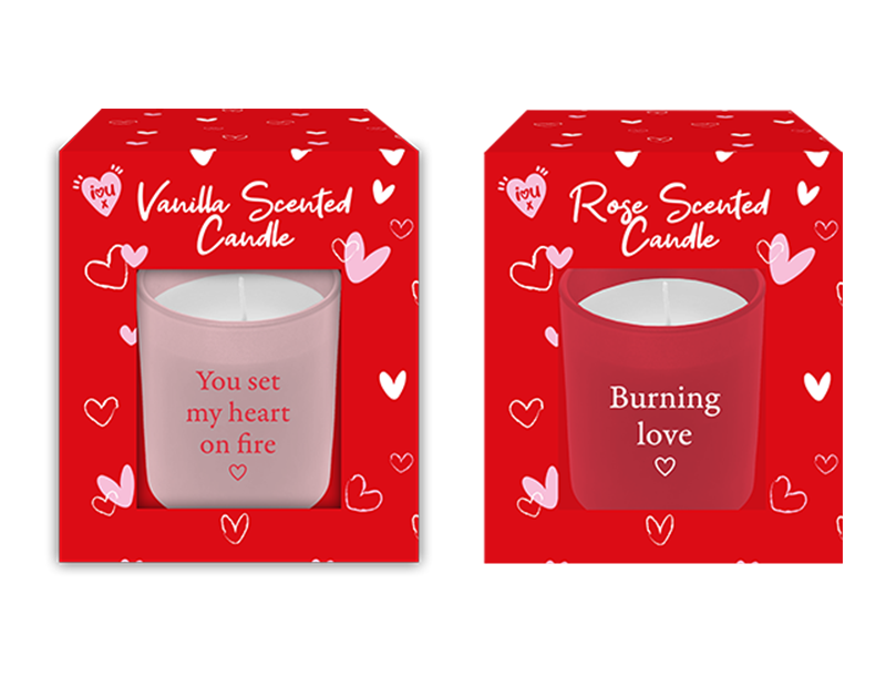 Wholesale Valentine's Day Vanilla & Rose Scented Candles