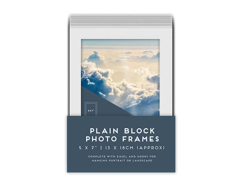 Wholesale White Photo Frame 5 x 7" 1pk PDQ