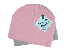 Girls Knitted Hat 2pk Asstd Sizes