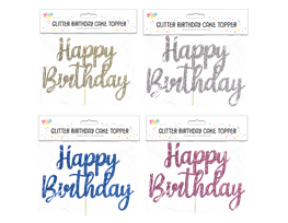 Glitter Happy Birthday Cake Topper