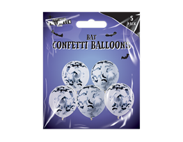 12" Bat Confetti Balloons 5pk