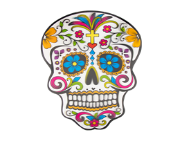 Lenticular Sugar Skull Decoration 38cm