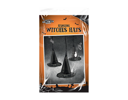 Hanging Witch Hat Decorations 20cm - 3pk