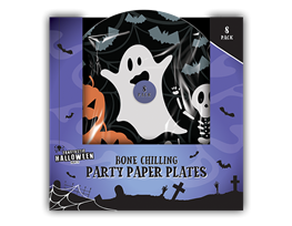 Halloween Paper Plates 22.5cm 8pk PDQ - Kids