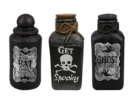 Halloween Cement Potion Bottle Decoration 15cm