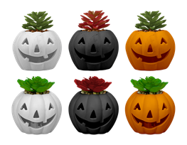 Halloween LED Pumpkin with Succulent 10cm