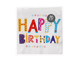 Happy Birthday Paper Napkins 20pk